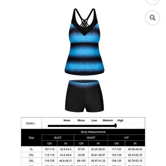 Womens Plus Size Color Block Tankini Swimsuits 2-Piece Suits Top with Boyshorts - Picture 12 of 12